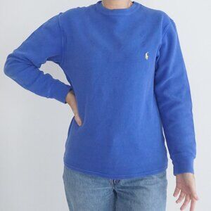 Polo Ralph Lauren Blue Waffle Knit Lightweight Long Sleeve Shirt Med